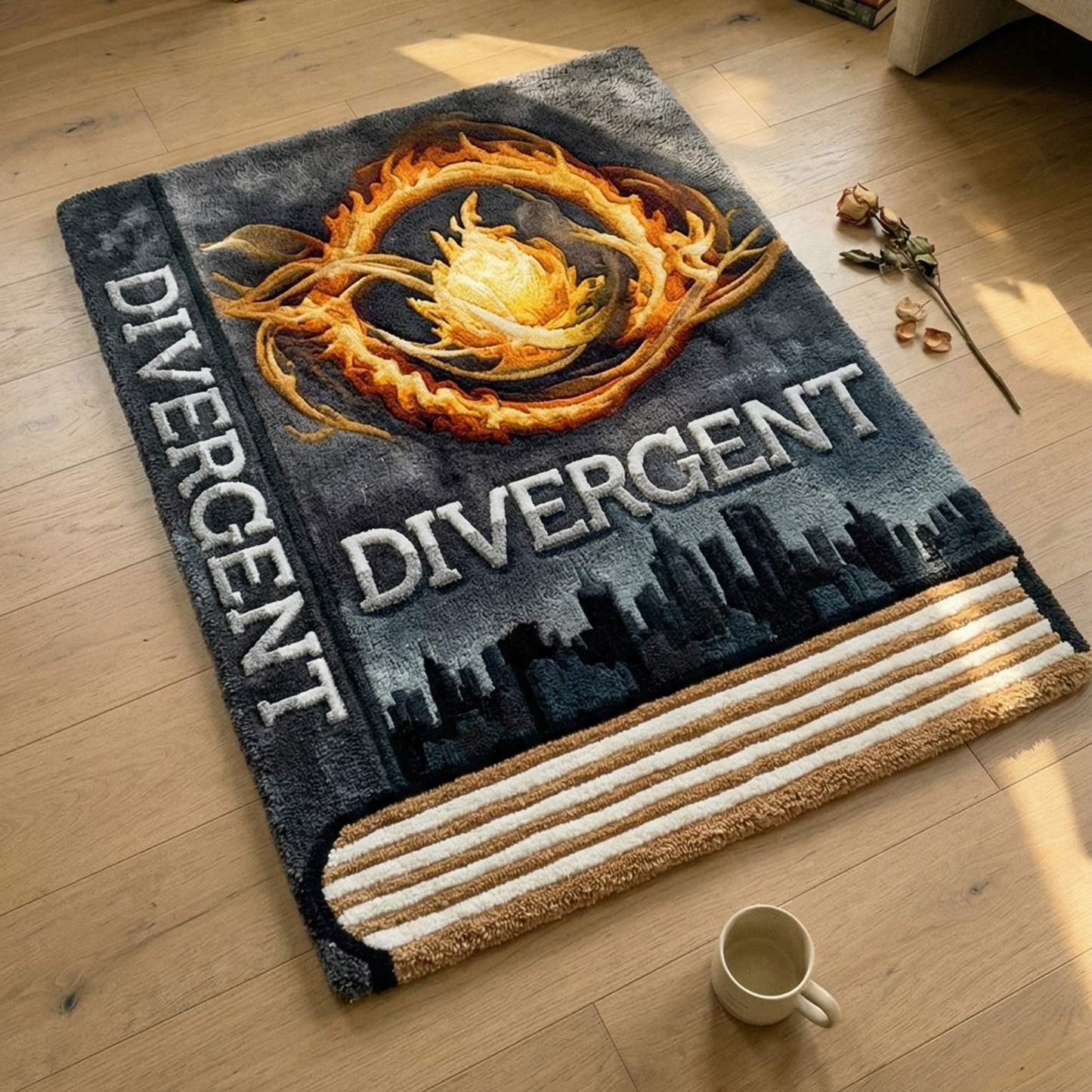 Alcuras® Handcrafted "Divergent" Book Rug