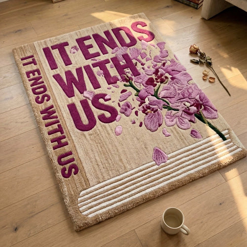 Alcuras® Handcrafted "With Us" Book Rug